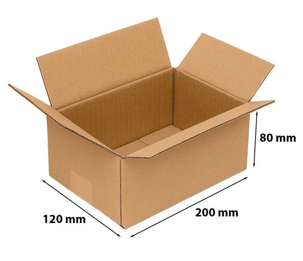 Karton klapowy pudełko kartonowe 200x120x80 mm brązowe 400 g/m2