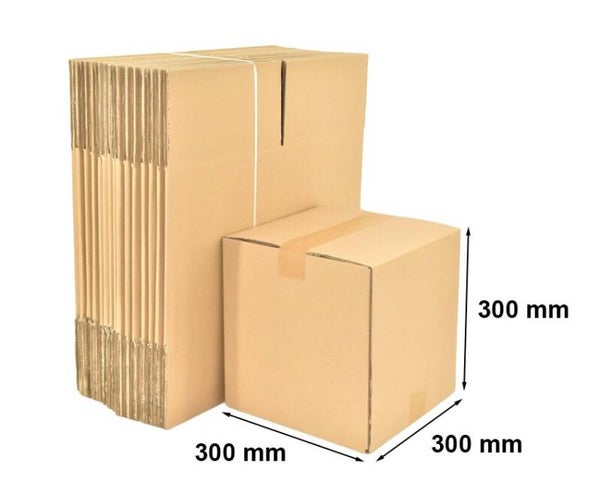 Kartony klapowe, pudełka kartonowe do wysyłki 300x300x300 mm, 100 szt.