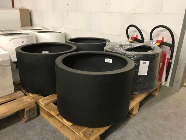 Set van 4 Luca lifestyle Grigio cylinder Anthracite 48cm dia x 32cm h