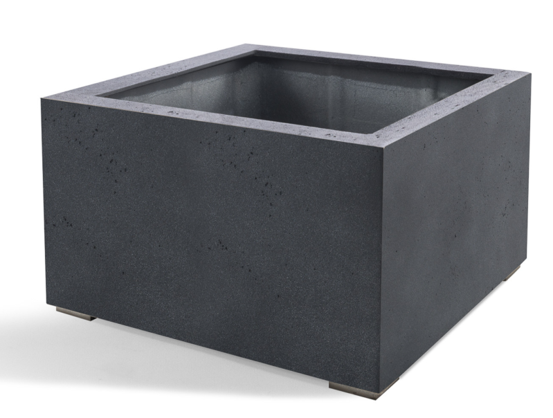 Set van 3 Luca lifestyle Low Cube Lead. 1 bak 100x100x60cm h, 1 bak 80x80x60cm h, 1 bak 60x60x40cm h