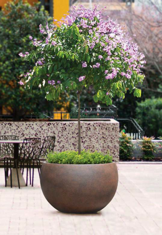 Grote fiberstone bloempot Grand Bowl Rusty Iron