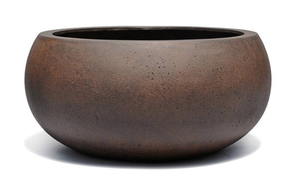 Concrete Low balloon Rusty Iron 40 cm diameter - 18 cm hoogte