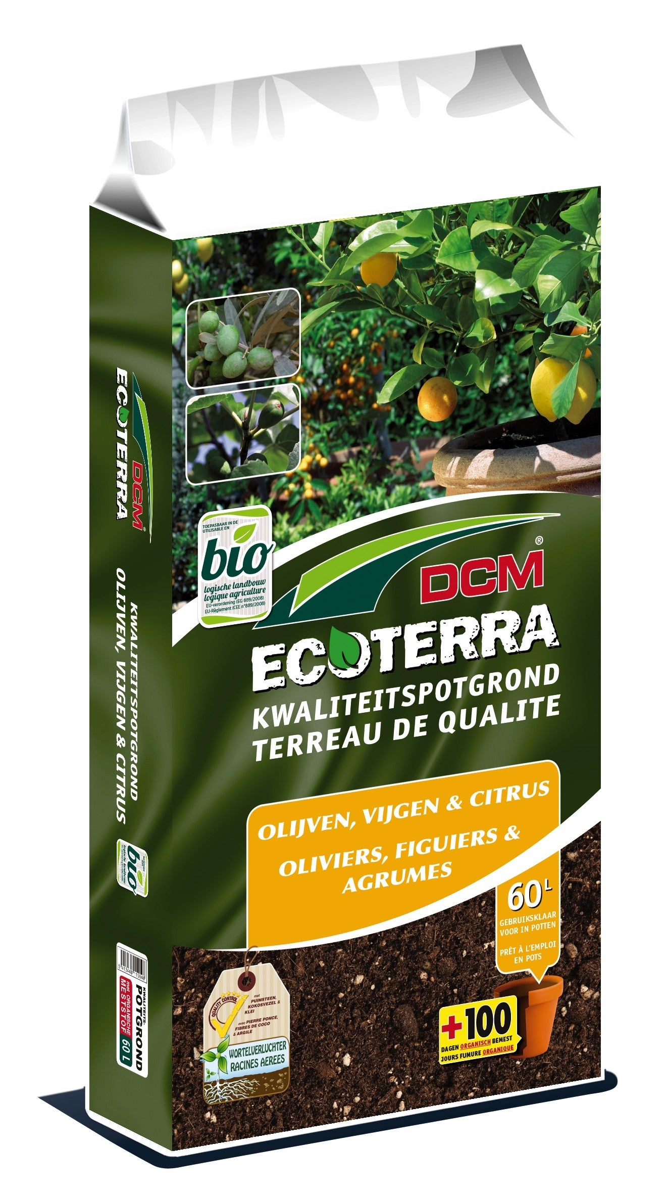 DCM Ecoterra potgrond voor olijfbomen en zuiderse planten 60 liter