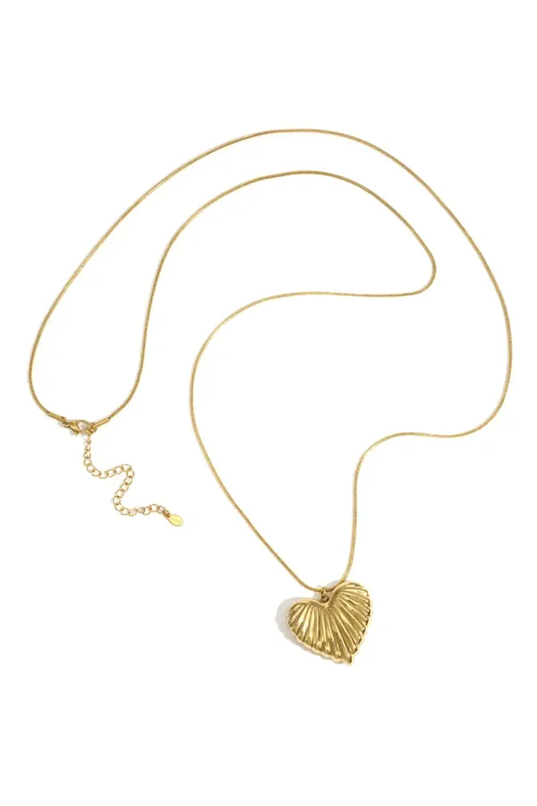 Gouden Hart Hanger – Luxe Ketting met Verstelbare Slangenketting