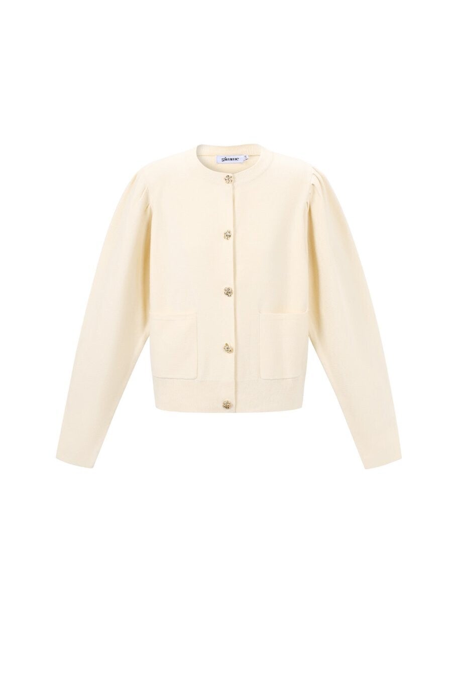 Elegante Crème Cardigan met Gouden Knopen – Tijdloos & Chic