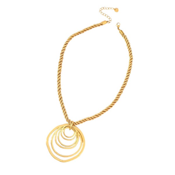 Gouden Statement Ketting met Gelaagde Ronde Hangers – Elegant & Tijdloos