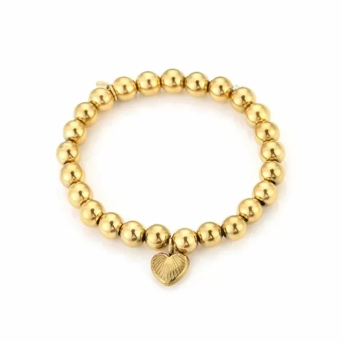 Gouden kralenarmband met hart – elegant & betekenisvol