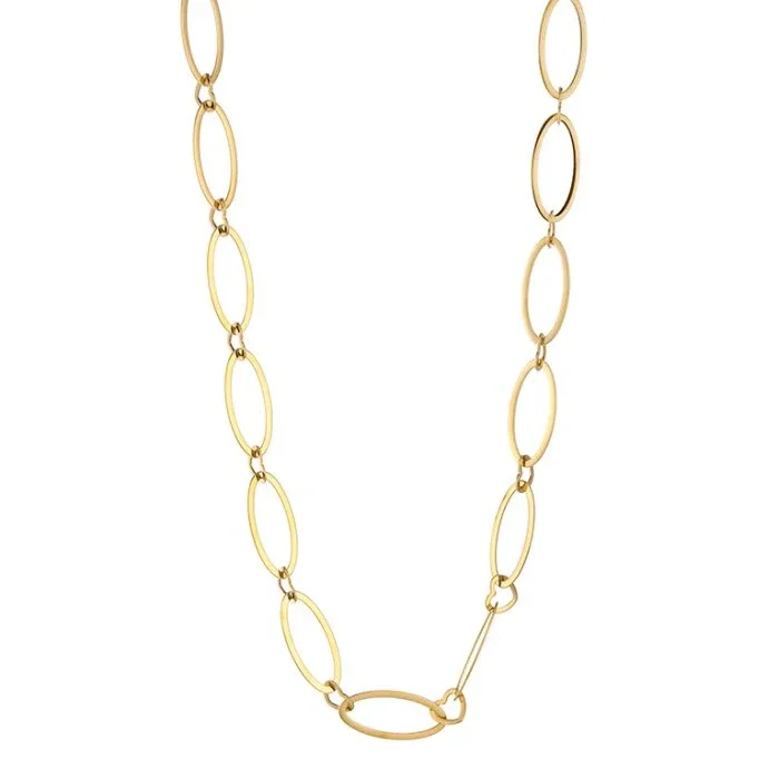 Stainless steel schakelketting met hartjes