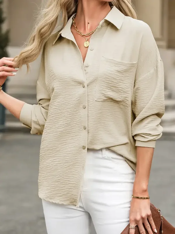 Beige effen overhemd 🩶🤍