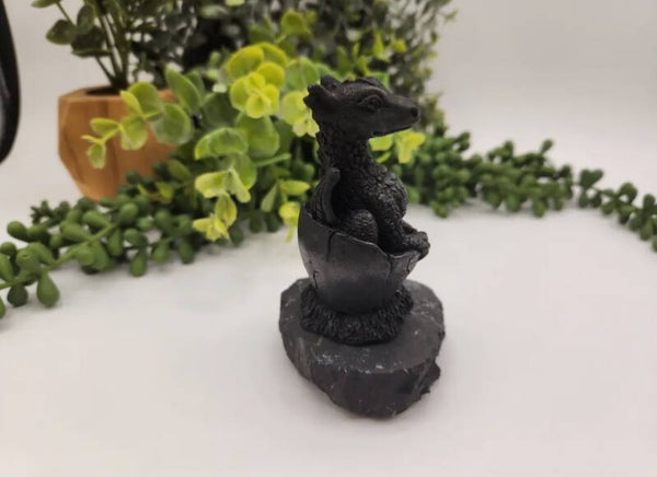 Shungite Beeldje – Draak in Ei