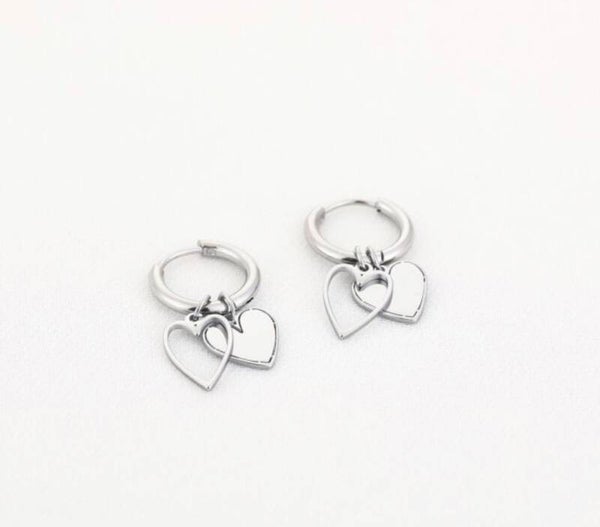 Duo Love Earrings Silver