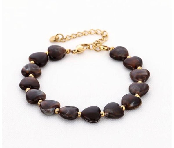 Bracelet hearts brown