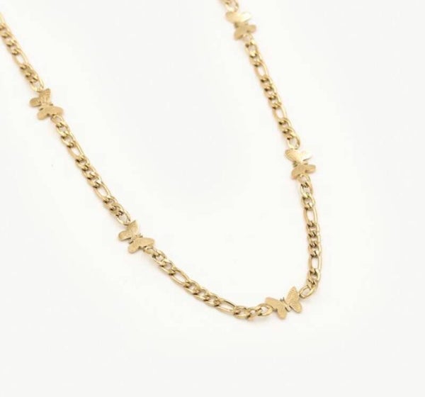 Necklace golden butterfly