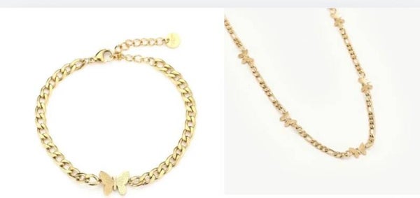 Set golden butterfly