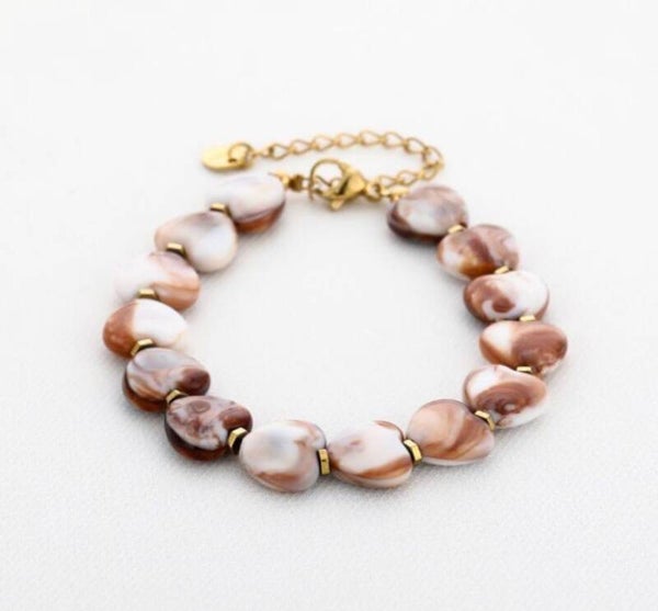 Bracelet hearts beige