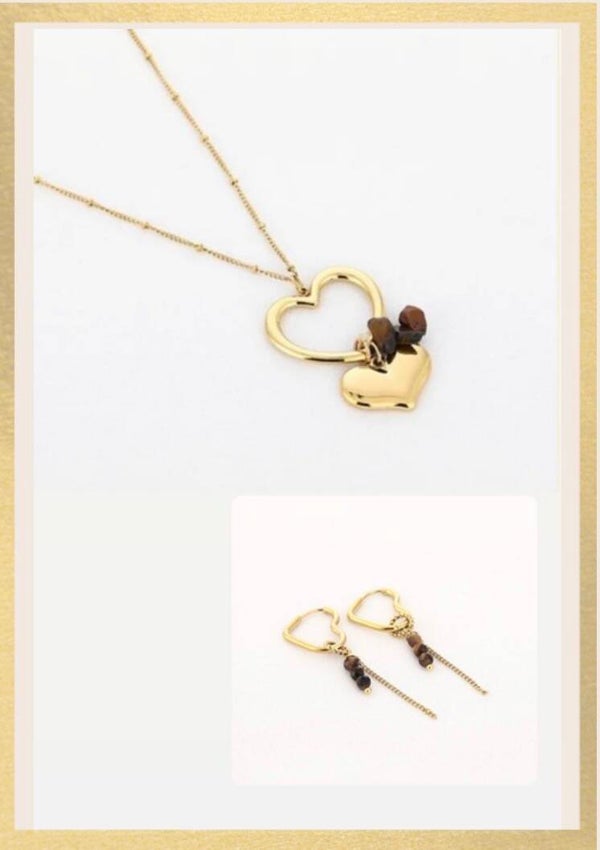 Heart set Earrings-Necklace