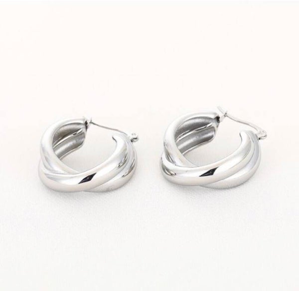 Twisted Hoops Silver