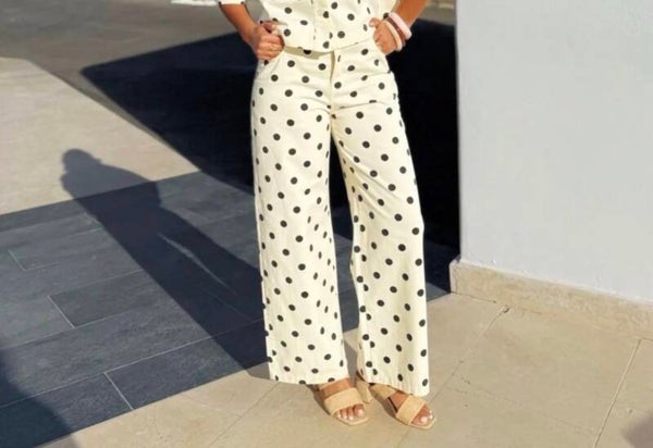 Nola Trousers - Sand Polka