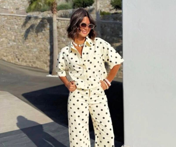 Nola blazer - Sand Polka