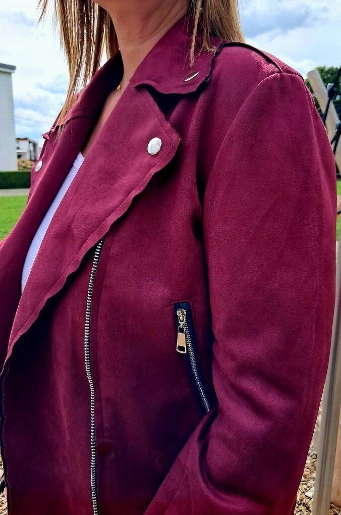 Perfecto suède jas BORDEAUX