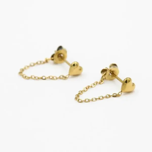 Chained Love Earrings Gold