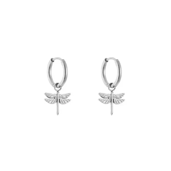 Dragon Fly Earrings Silver