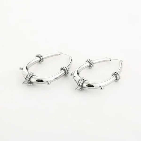 Earrings silver hoops Xl
