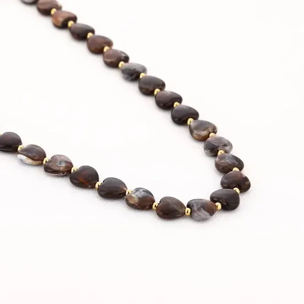 Necklace hearts brown