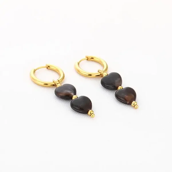 Earrings hearts brown