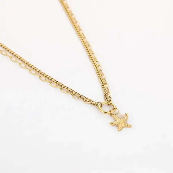 Necklace golden star
