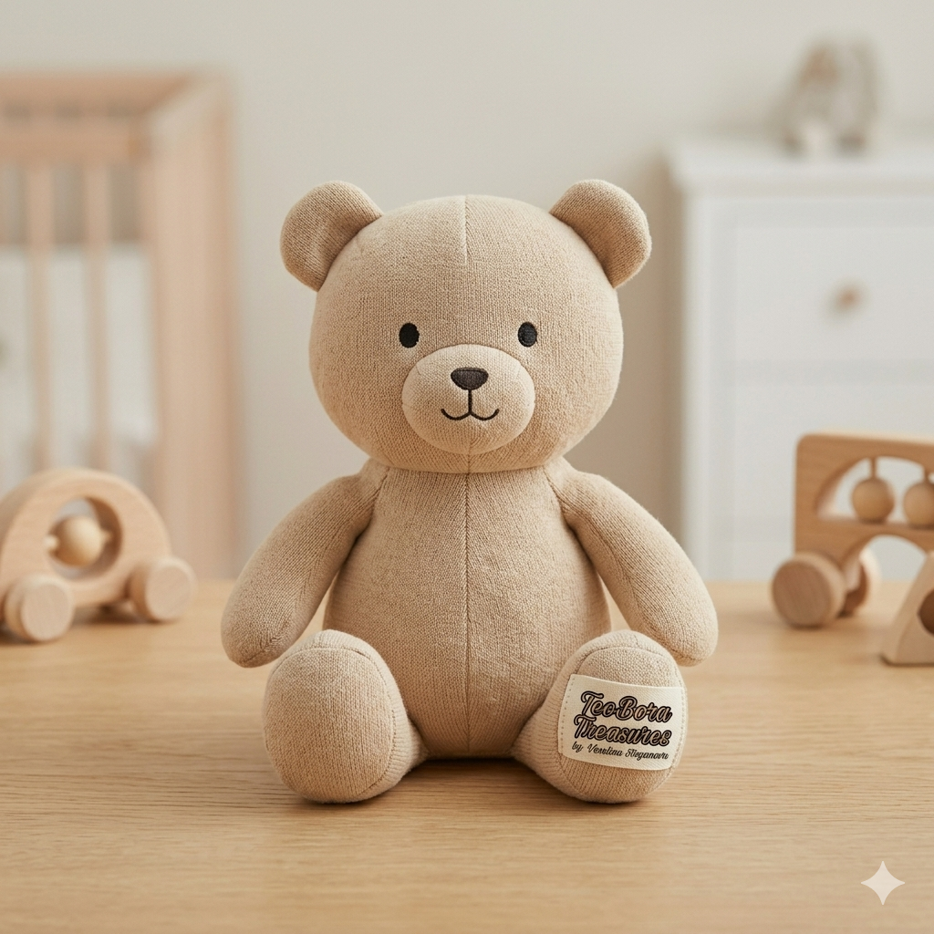 "Cuddly Teo" Hand-Knitted Bear