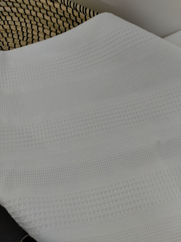 Babydeken wafel mix wit