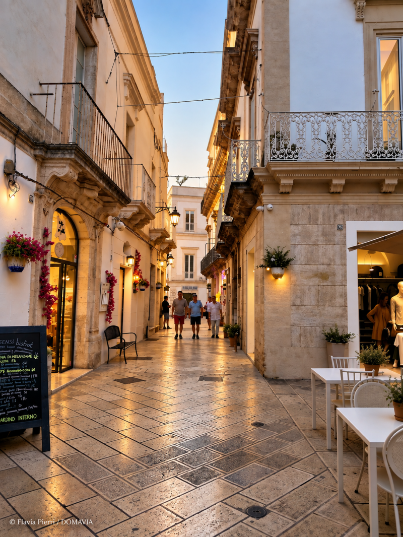 Street in the historic centre of Martina Franca along the traditional Stradone evening walk