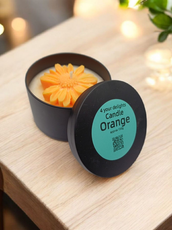 Orange scented candle