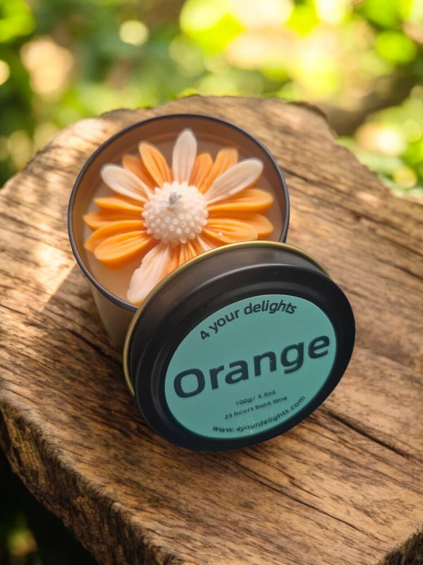 Orange scented candle