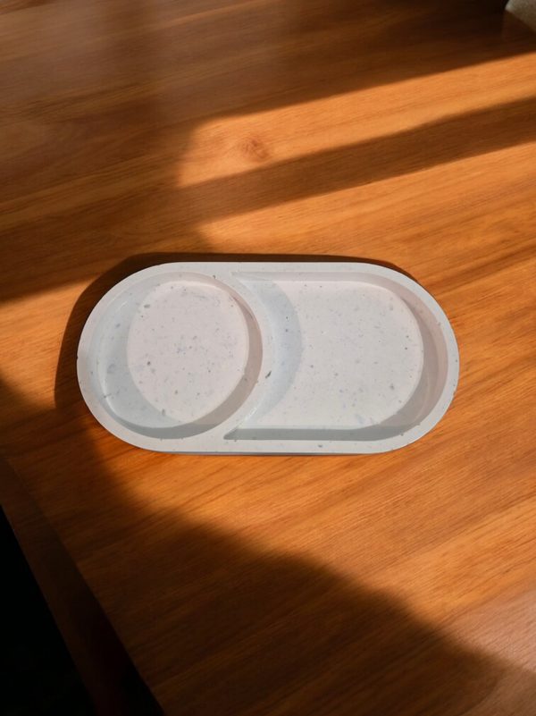 Multi coloured candle tray