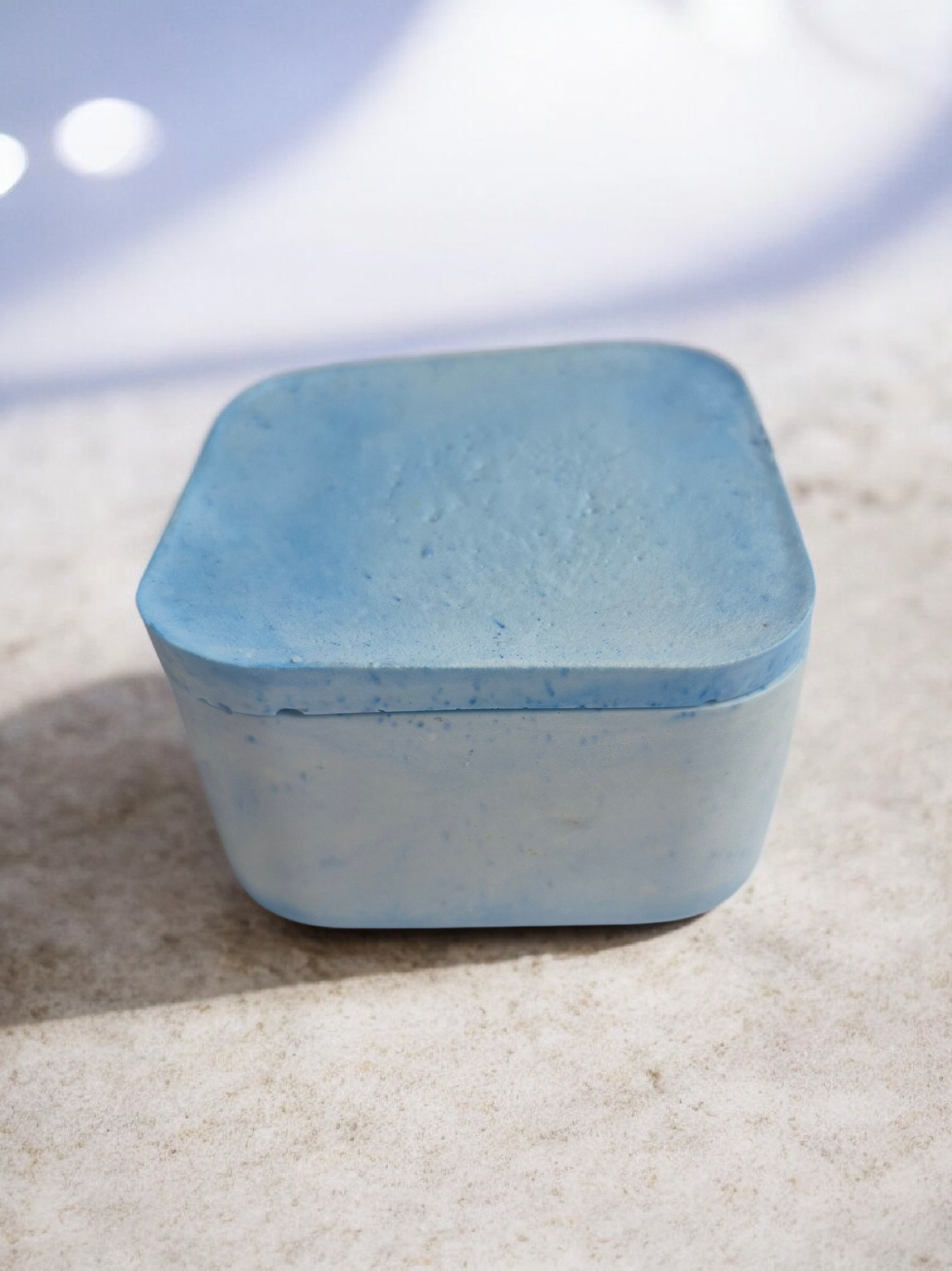 Blue square trinket pot