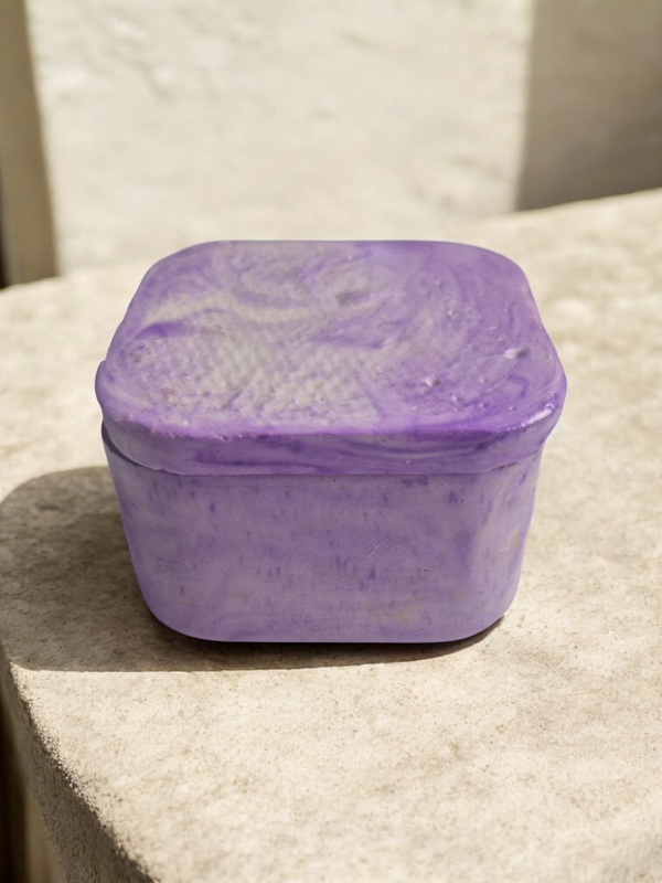 Purple ceramic trinket pot