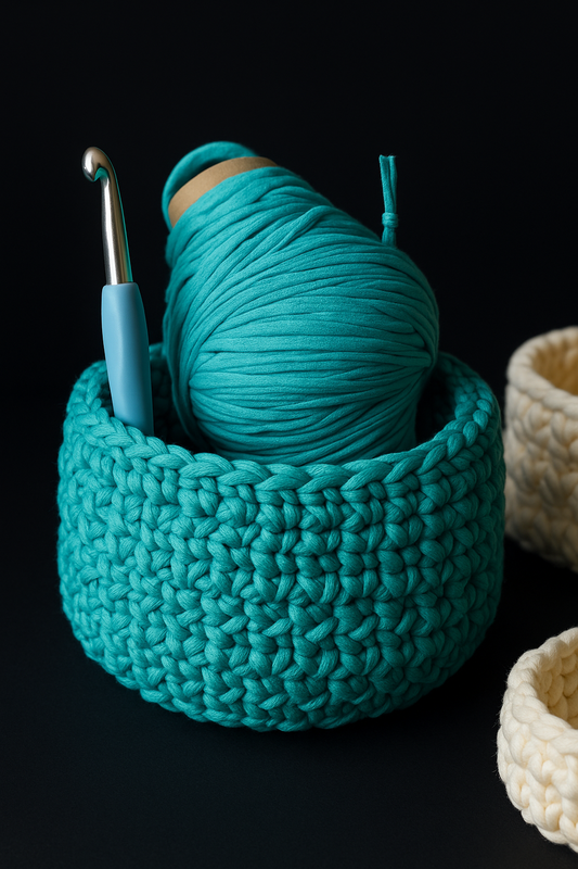 Farbige Wolle mit Stricknadeln – Symbol für Handarbeit & kreative Auszeit