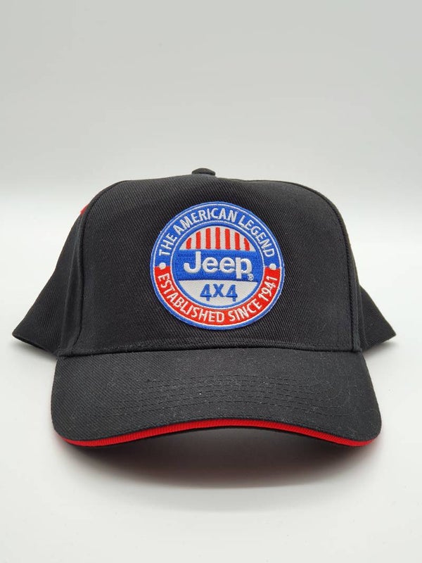 Cap Jeep 4x4 zwart/rood