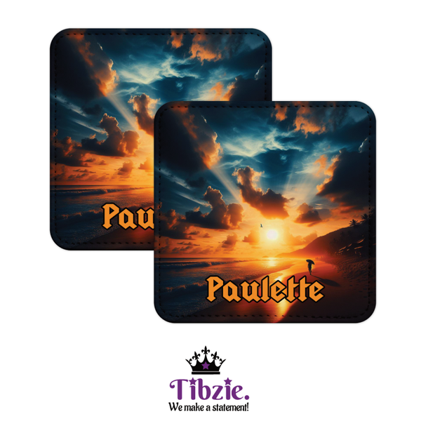 Orange Sunset Scene Coasters