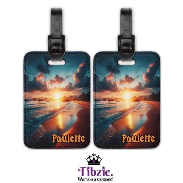 Orange Sunset Scene Luggage Tags