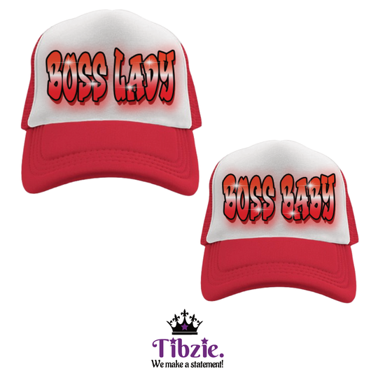 Boss Lady & Boss Baby Graffiti Print Matching Hat Set