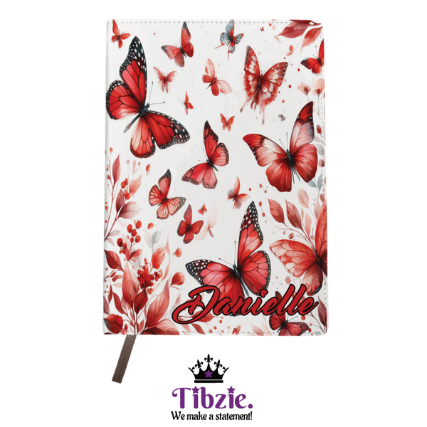 Butterfly Print Leather Journal