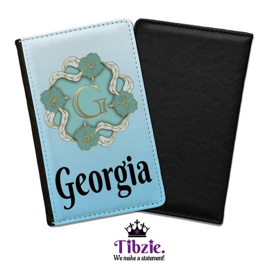 Floral Initial Passport Holder w/Name