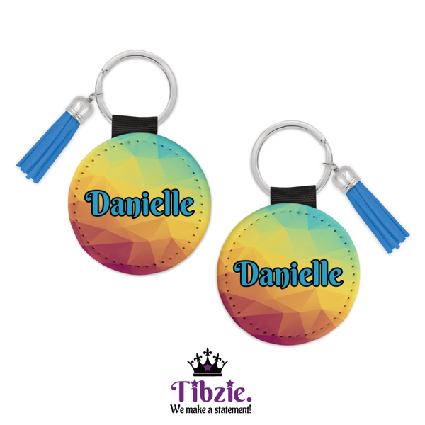 Geometric Print Key Ring