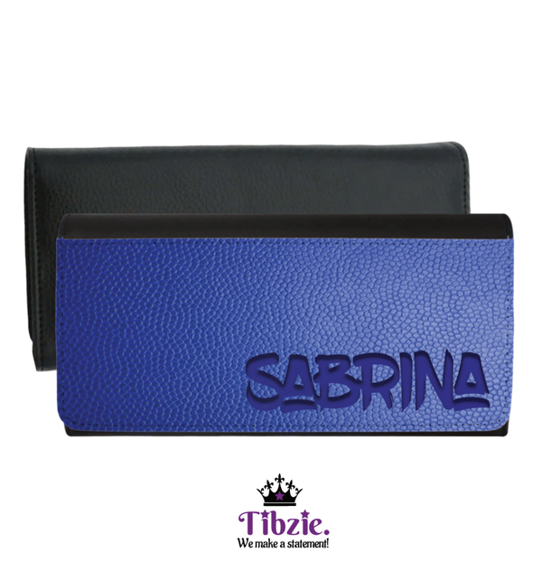 Carved Leather Print Name Leather Purse