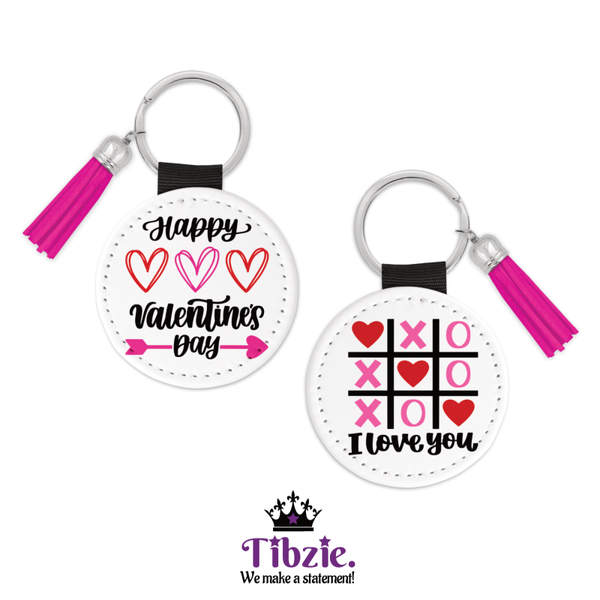 Valentine's Day Tic-Tac-Toe Key Ring