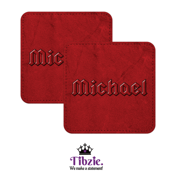 Embossed Velvet Print Name Coasters