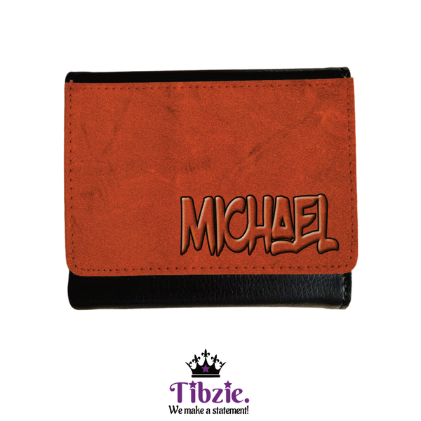 Embossed Velvet Print Name Wallet